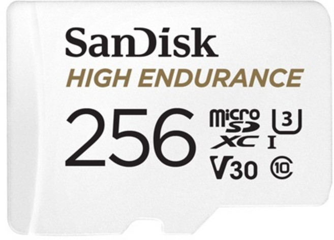SanDisk HIGH ENDURANCE 高耐久 MicroSDXC V30 U3 4K 行車紀錄 監視器 專用 記憶卡, 1個, 256GB