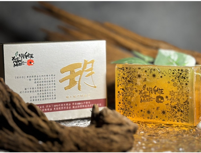 玥手作 手萃芳檜手工皂, 1個, 盒裝組