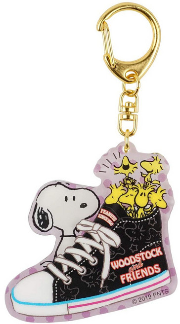SNOOPY 史努比 鑰匙圈 包包掛飾 立體感 史努比 鑰匙掛鉤 情侶掛飾 壓克力鑰匙圈 透明鑰匙圈, 1個, 黑鞋款, 黑鞋款