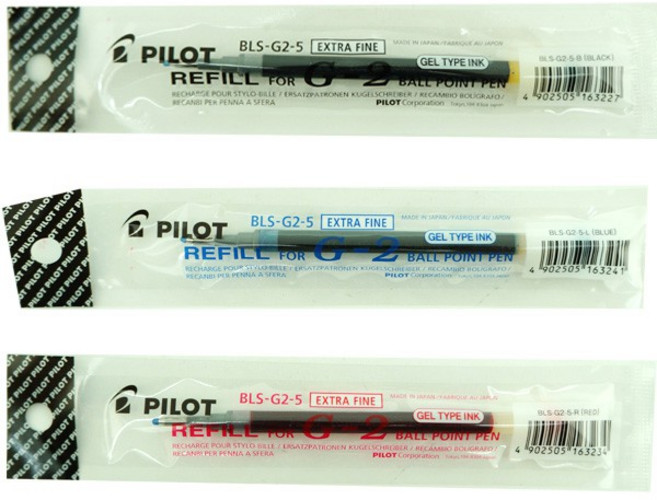 PILOT百樂 BLS-G2-5 中性筆替芯 0.5mm (適用BL-G2-5中性筆) 書寫流暢、色彩鮮明, 1個, 藍