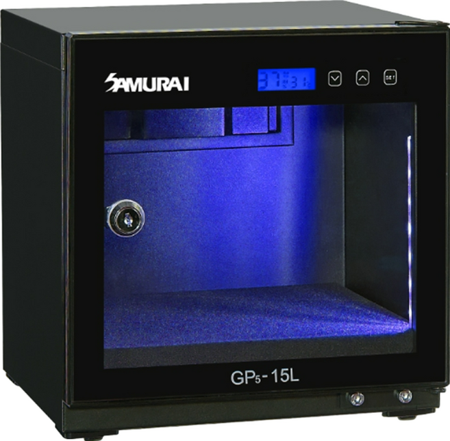 SAMURAI 新武士 GP5-15L 迷你數位電子防潮箱 (可超取) 口罩保存 藥品防潮 相機防潮 小資族適用 學生宿舍適用, 1個