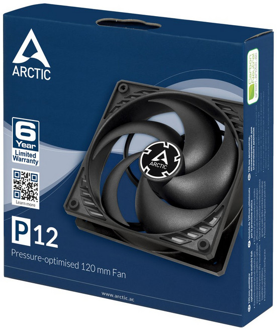 小白的生活工場*Arctic Cooling P12 12公分風扇/靜壓優化設計, Black