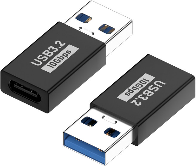 OTG手機電腦適配轉接器, 1個, TypeC母轉USB3.2公10Gbps031-01, 黑色, 4cm