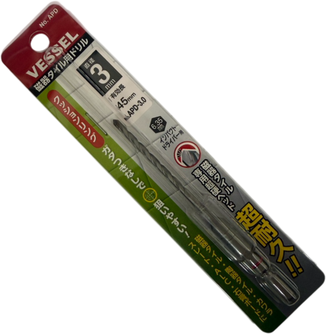 VESSEL六角柄萬用水泥鑽頭APD3.0, 1個
