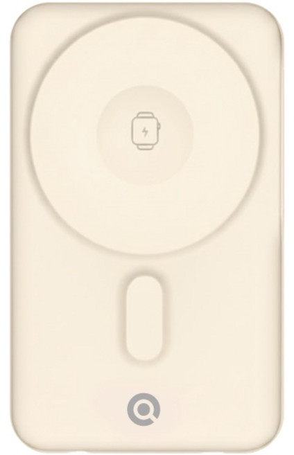 Q哥 自帶線 磁吸 行動電源 支架 10000mAh TypeC PD快充, 淡奶, QKKP012