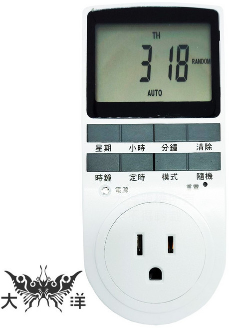 LONG PING 7days 大螢幕 多波段 數位 定時器 TU-24, 1個