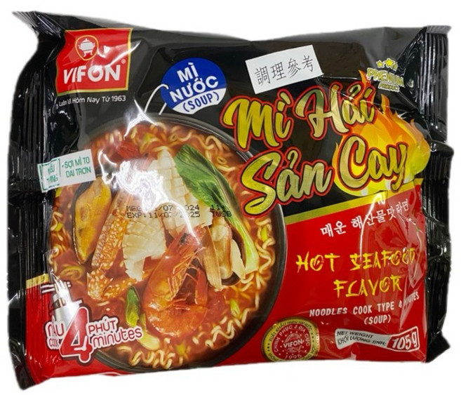 VIFON 越南海鮮泡麵 辣味 105g, 1個, 899 酸蝦海鮮麵 (105g)