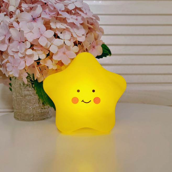 可愛卡通小夜燈, 星星 電池款