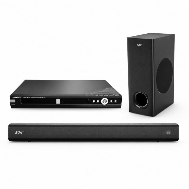 BOK智慧影音組 無線藍牙 家庭劇院組合, 黑色, 【DVR-320G硬盤式DVD錄放影機+SR Soundbar藍牙2.1聲道】 光纖HDMI智慧影院組 送!光纖線+ HDMI ARC線