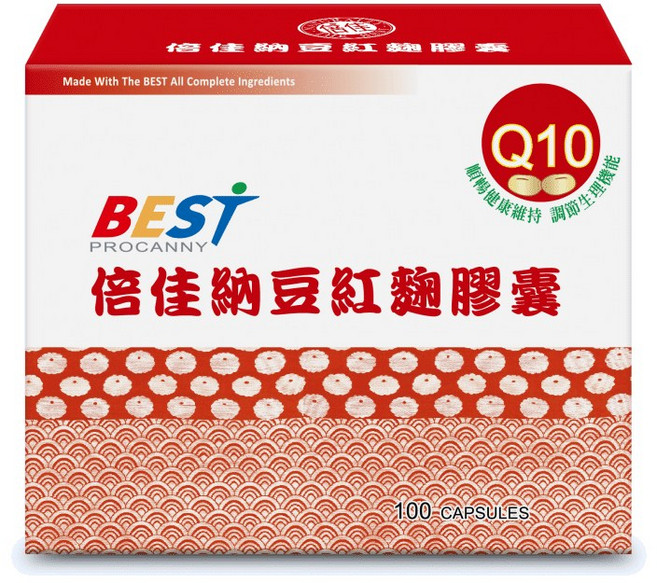 BEST倍佳 納豆紅麴Q10膠囊 顧暢快健康維持 調節生理機能, 1個, 100顆