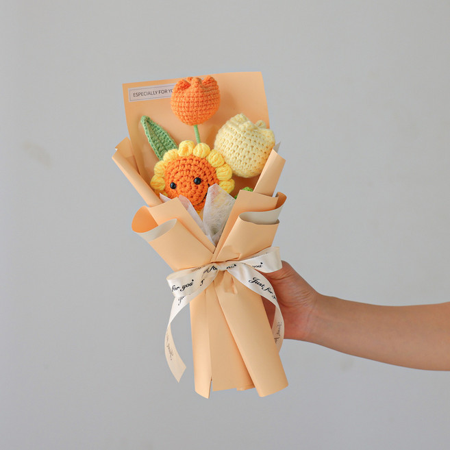 PRETTY FLOWERS STUDIO 母親節毛線手工編織花束, 小束向日葵 燈串, 1個