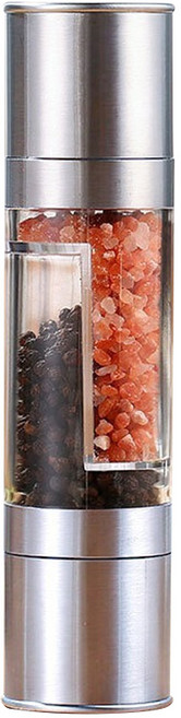 雙頭研磨器 雙倉調味料磨粉瓶 廚房料理用胡椒花椒海鹽研磨罐, 1個