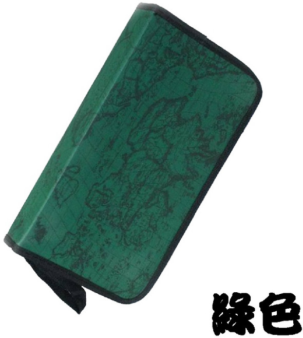 【花紋收納包】80片裝長形地圖圖案拉鏈款CD包/CD收納/CD收藏/光碟包, 1個, 綠色, 綠色