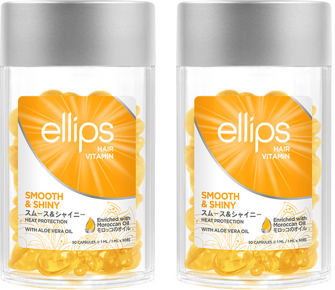 ellips 摩洛哥維他命香氛護髮精華膠囊 黃色, 2罐, 50ml