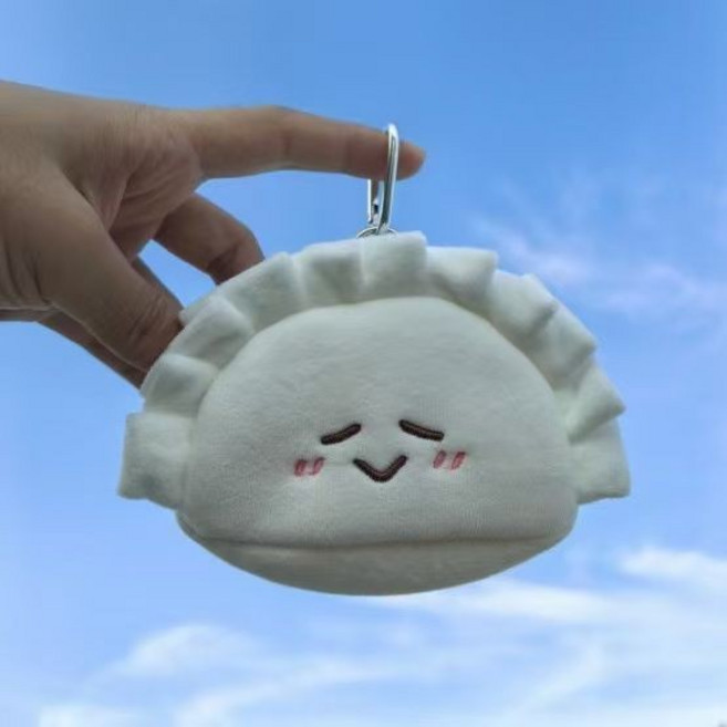 卡通餃子毛絨零錢包,可愛耳機掛件包