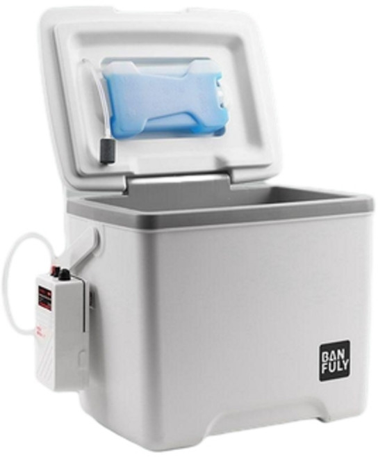 BAN FULY 輕便戶外釣魚箱, 13L PU白色灰邊 - 帶冰盒乾電池氧氣泵 - 無規格