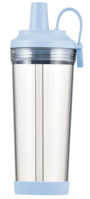 運動水壺Tritan水杯 磁吸 吸管吸管杯 防摔隨身瓶 密封防漏 水杯 辦公室健身運動隨行杯, 天空藍, 1個, 850L