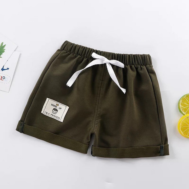 萱寶媽咪baby童裝館 韓版兒童休閒純色運動短褲 薄款彈力褲