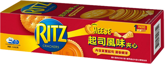 Ritz 麗滋 起司風味三明治餅乾, 118g, 1個