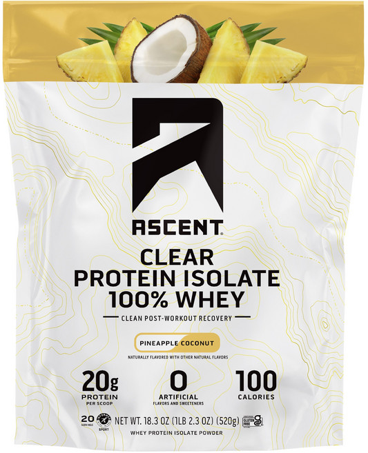 Ascent 透明分離乳清蛋白 鳳梨椰子, 1個, 520g