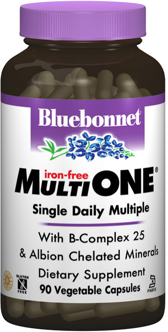 Bluebonnet 無鐵綜合維生素素食膠囊, 90顆, 1罐