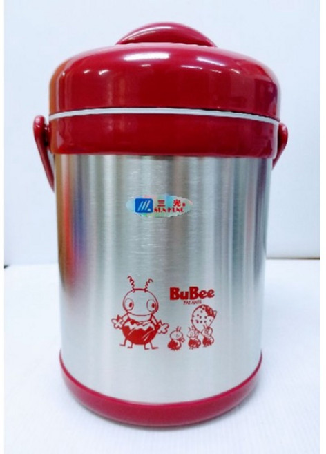 三光牌 小蟻布比 源味 二層高真空不鏽鋼保溫提鍋, 紅色,1.5L, 詳見包裝, 詳見包裝
