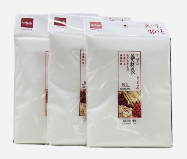 UdiLife立體式藥材袋 食品級材質 細密網孔過濾 各式藥膳料理適用, 16個