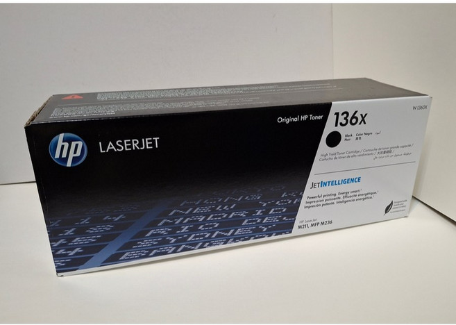 HP 136A 136X W1360A W1360X 黑色原廠全新盒裝碳粉匣 含稅, 1個