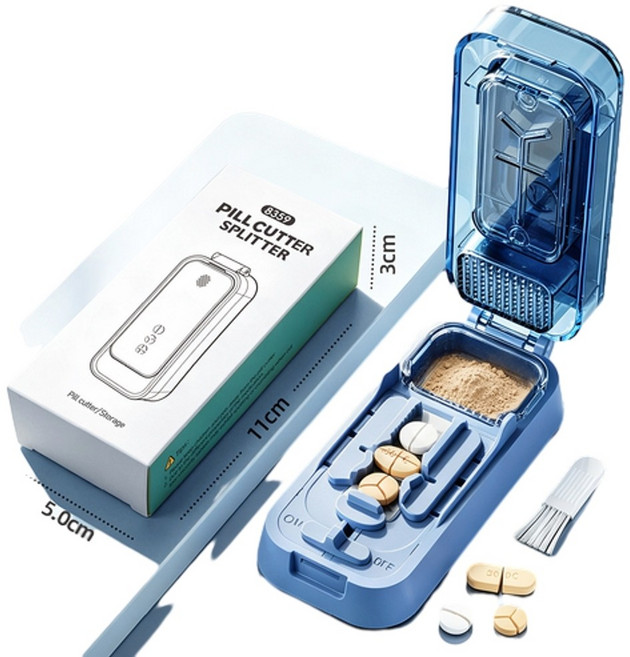 DOO 多功能切藥器 磨藥器 分割器 便攜分藥盒, 1個