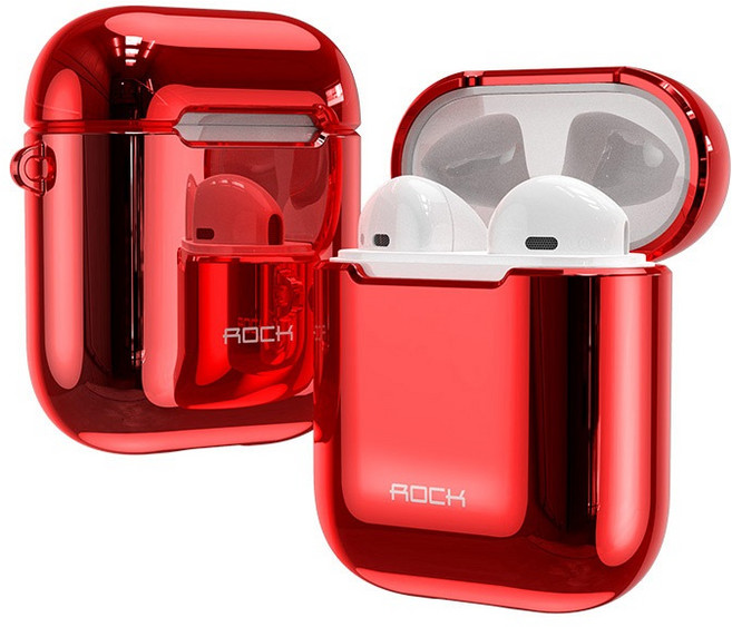Rock 適用於 Apple Airpods 2 耳機保護殼, 紅, 1個