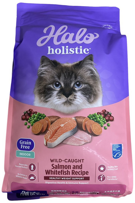 Halo holistic 雞肉配方貓飼料, 6.8kg, 1個, SALMON and WHITEFISH Recipe