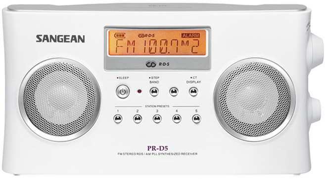 SANGEAN 山進 AM/FM收音機雙喇叭 PR-D5, 白色