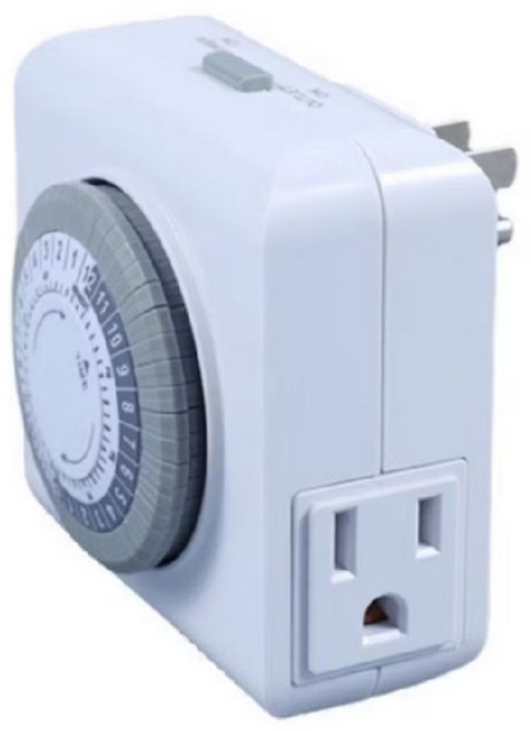 迷你機械式24小時定時插座, 1個, (220V )三孔單插座