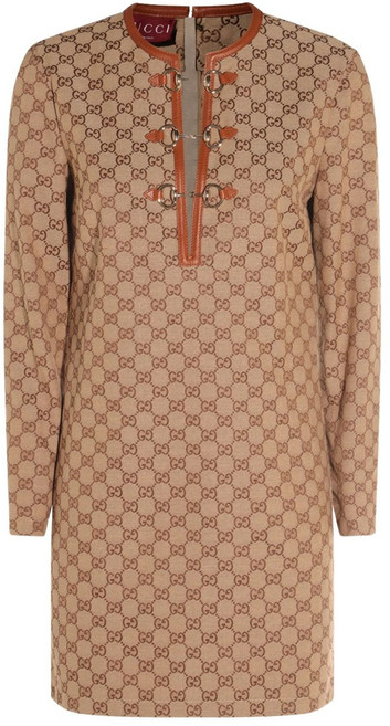 구찌 GG canvas long-sleeve mini dress
