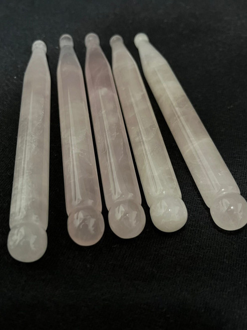 粉點穴筆 天然玉石撥筋棒 面部眼部拔經棒 粉晶棒, 1個, 如圖所示