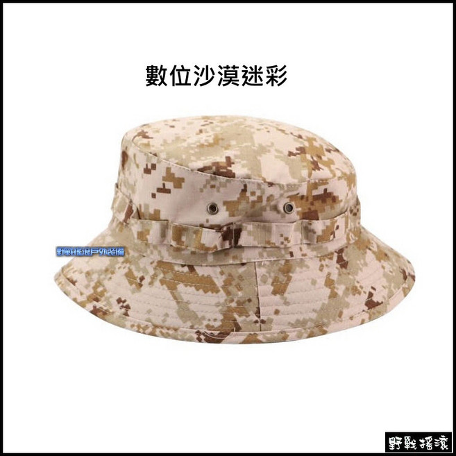 野戰搖滾-生存遊戲 戰術短帽簷圓邊帽 黑色, 數位沙漠