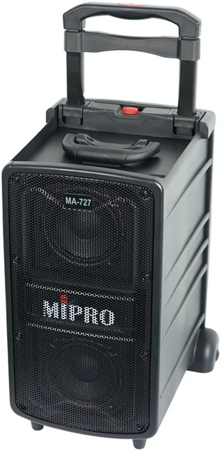 MIPRO 新豪華型無線擴音機 藍牙連接 便攜設計 戶外教學適用, 黑色, 1個, MA-727主機+3號電池手持式麥克風*1+3號電池無線發射器*1+領夾式麥克風*1