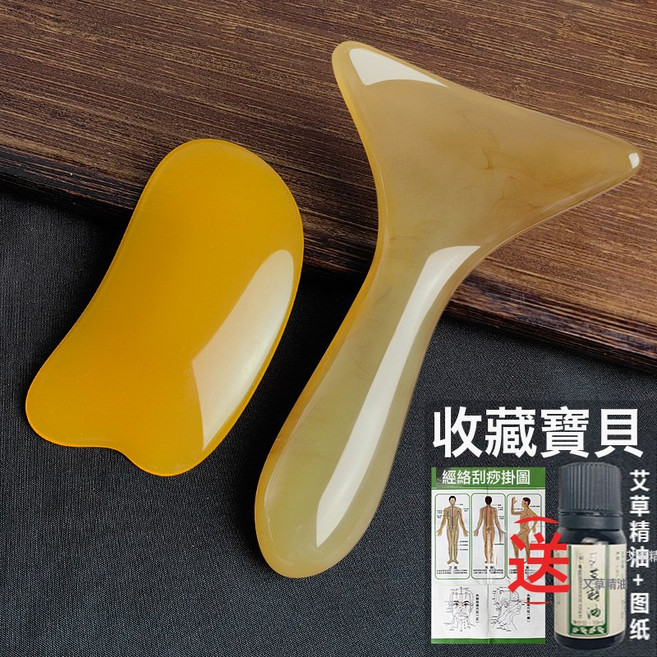 刮痧弧形鏟頸椎按摩神器板肩腿背腹部全身通用脖子經絡工具撥筋棒, 肩頸刮療鏟+全身刮痧板:無規格, 1個
