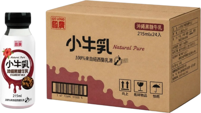 國農 沖繩黑糖牛乳, 24個裝, 215ml