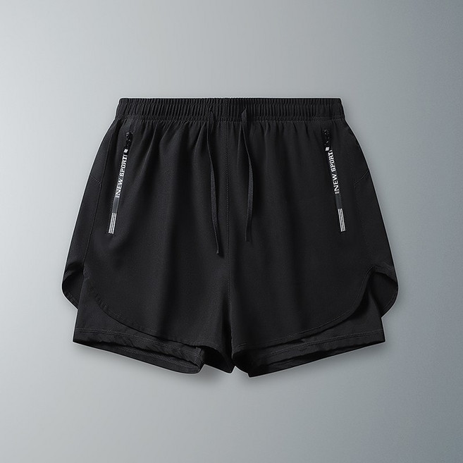 INEW SPORT 假兩件式運動短褲