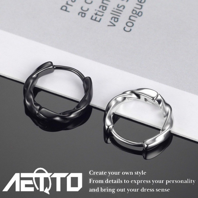 AETTO 莫比烏斯耳環 精緻醫療鋼耳環 男女適用