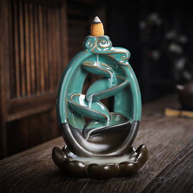 倒流香爐 蓮花底座 香薰爐, 祥雲香爐