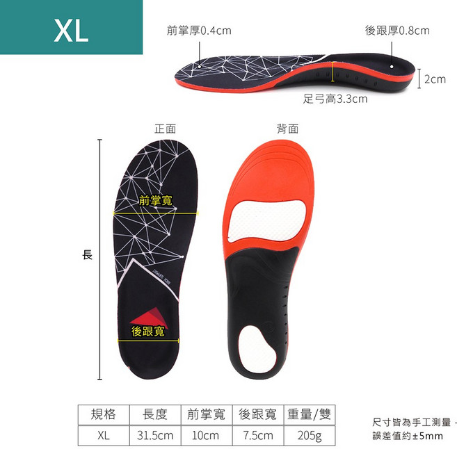 糊塗鞋匠 優質鞋材 C107 天鵝絨複合足弓鞋墊 PU鞋墊 減震氣墊 運動鞋墊