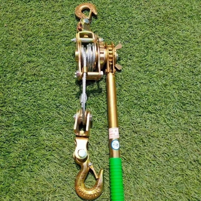 手板緊繩器鋼多功能手動緊線器鋼絲拉緊器汽車鋼絲繩收緊器 副廠產品, 1個, 手板1噸緊線器 雙鉤