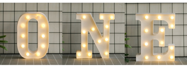 Gography LED字母數字造型燈 派對佈置 生日求婚裝飾燈, ONE