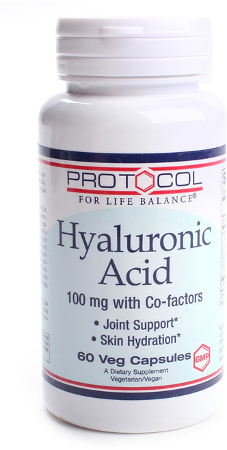 Protocol For Life Balance 玻尿酸無麩質素食膠囊 100mg, 60顆, 1罐