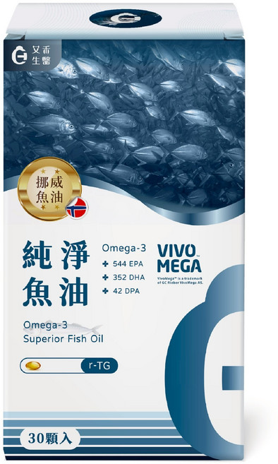 艾禾生醫 挪威魚油 rTG魚油 95%高濃度 Omega-3, 1個, 30顆