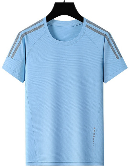 短袖T恤 排汗衫 速乾涼感衣, 男灰藍,5XL(建議男95-102公斤)