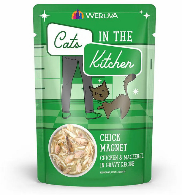 WERUVA Cats IN THE Kitchen 凱特美廚 凱特鮮廚天然無穀貓餐包 85g 多口味選擇, 1個, 王牌天菜