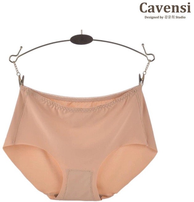 Cavensi 冰絲無痕高腰內褲 高質感透氣孔, 親膚裸色,3XL(建議70-110公斤)